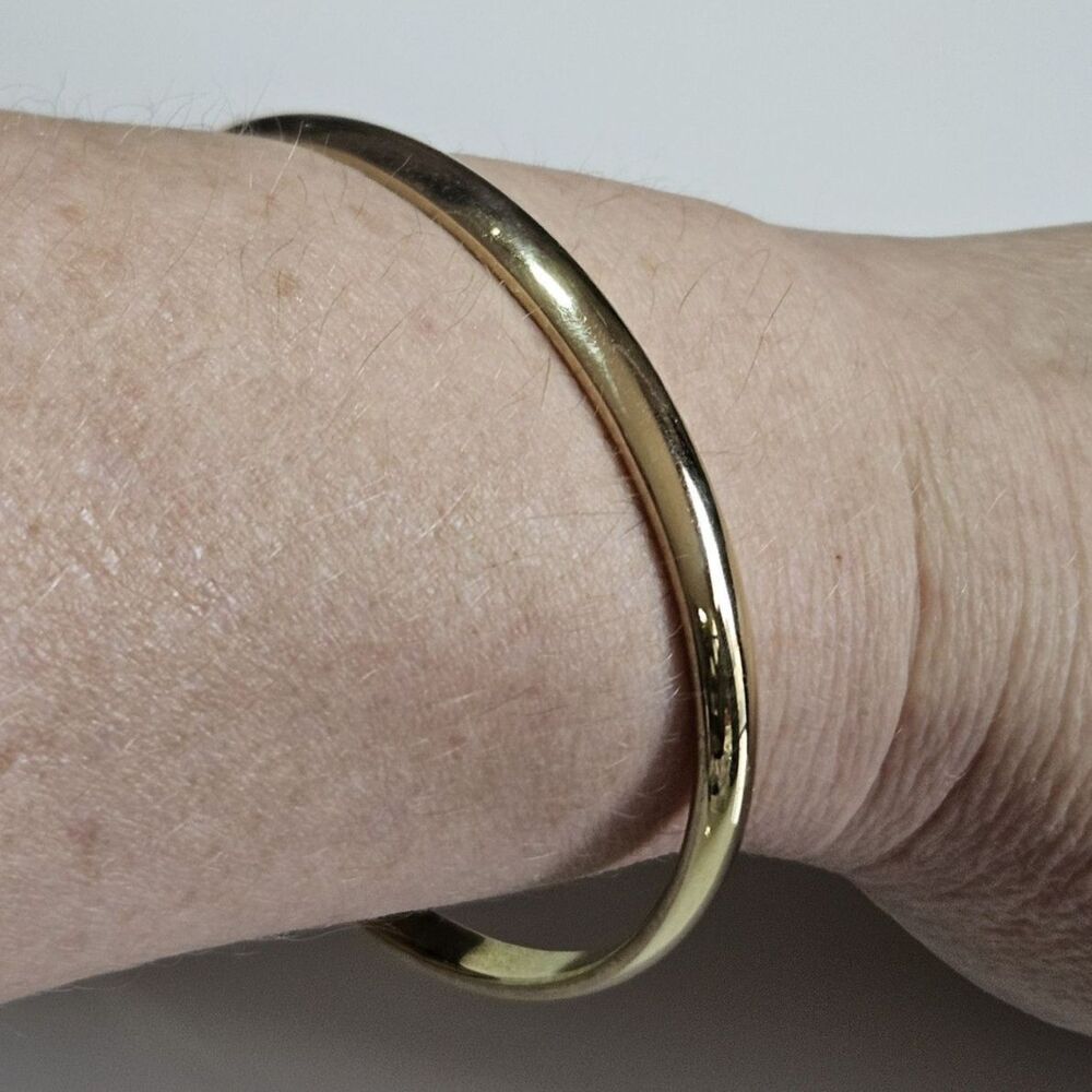 Vintage Monet Gold Tone Costume Bangle Bracelet 8"